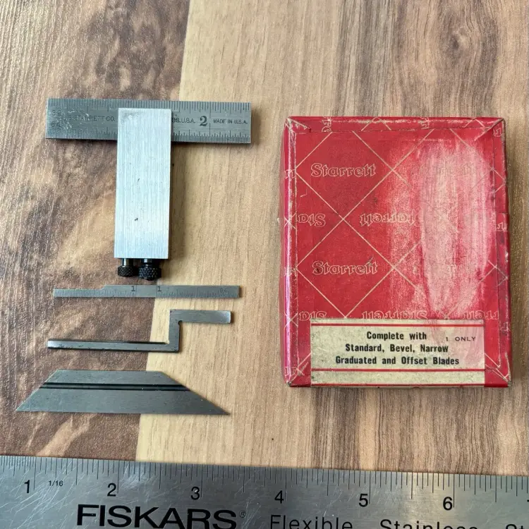 Starrett 2.5" No.453E Die Makers Machinist Square 4 Blades No. 10 Grad. Hardened