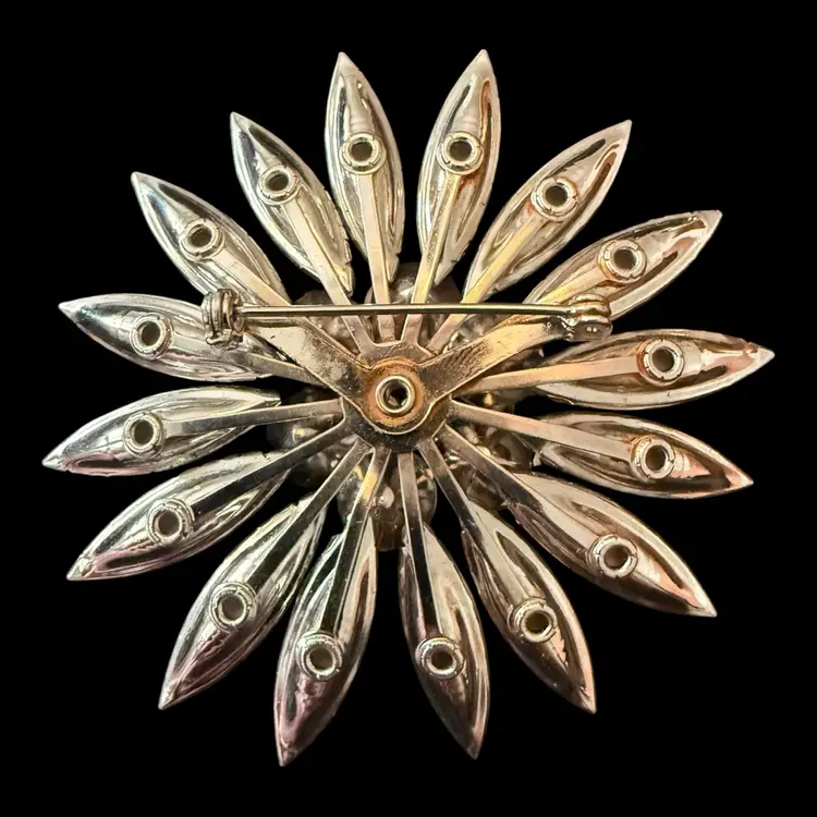 White Acrylic Flower Brooch 2.75”