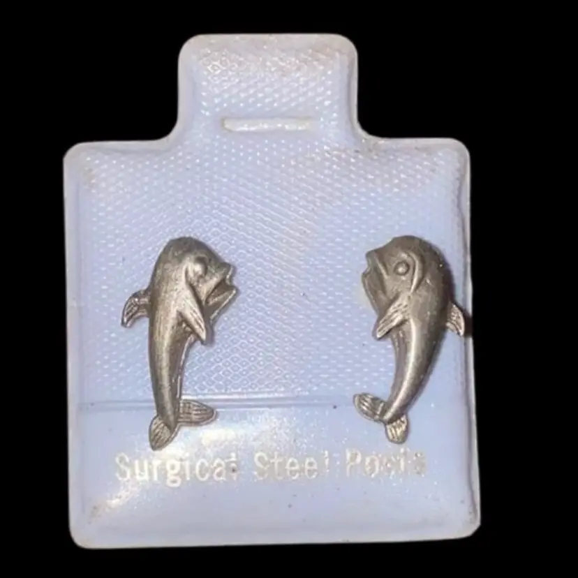 #01- New Old Stock Vintage 1980S Pewter Post Earrings As Pictured