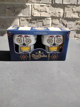 Don Julio Tequila Skull SHOT GLASSES Day of the Dead Floral Limited Edition NEW.