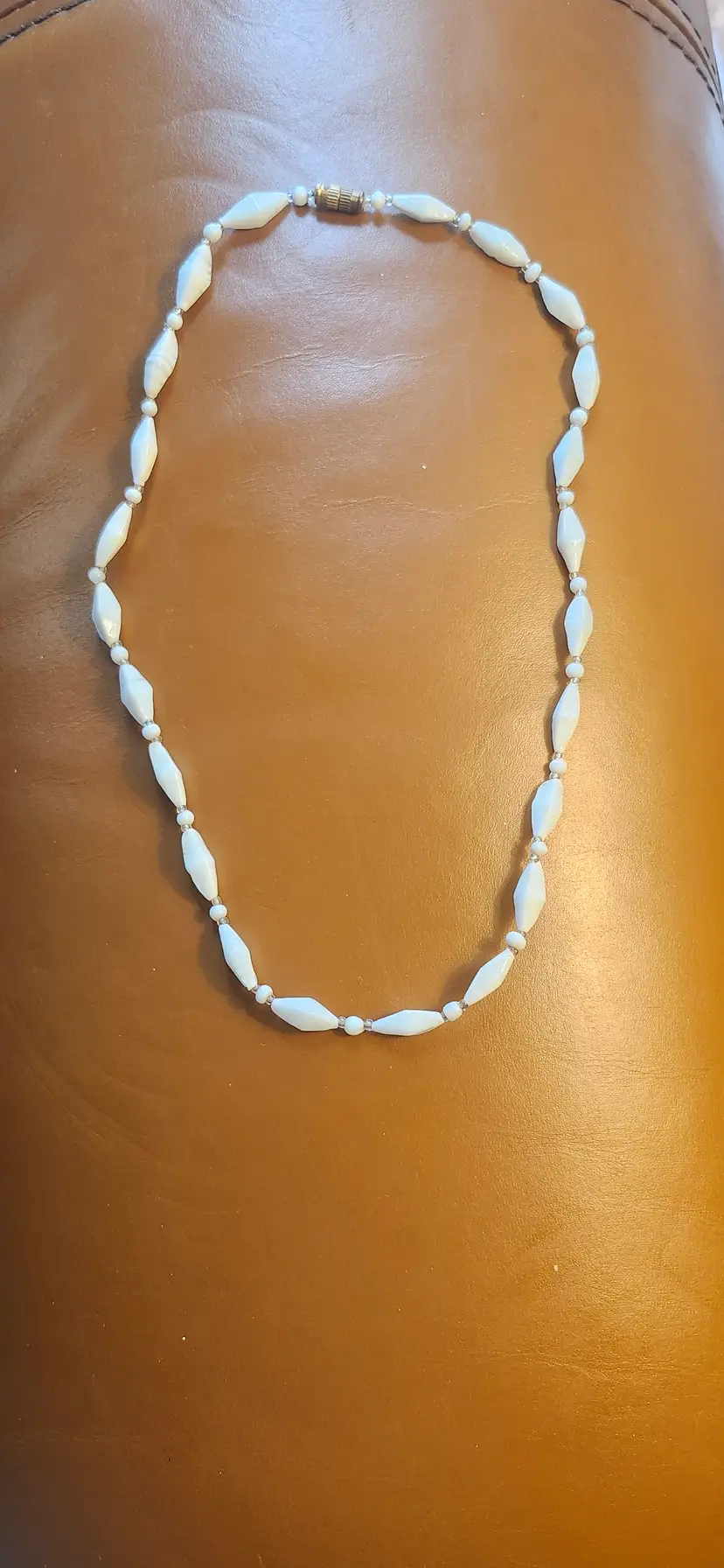 Vintage Glass Necklaces Necklaces Made  in India 18 inches long Brass barrel clasp