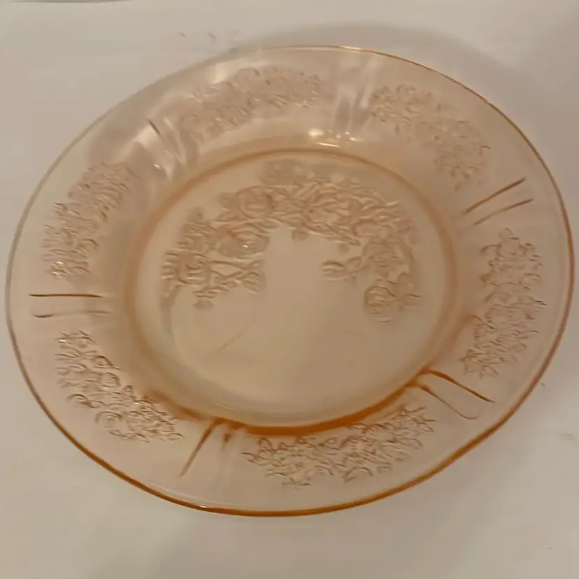 #534 VTG Federal Sharon Cabbage Rose Pink Depression Glass 6” Bread & Butter Dessert Plate