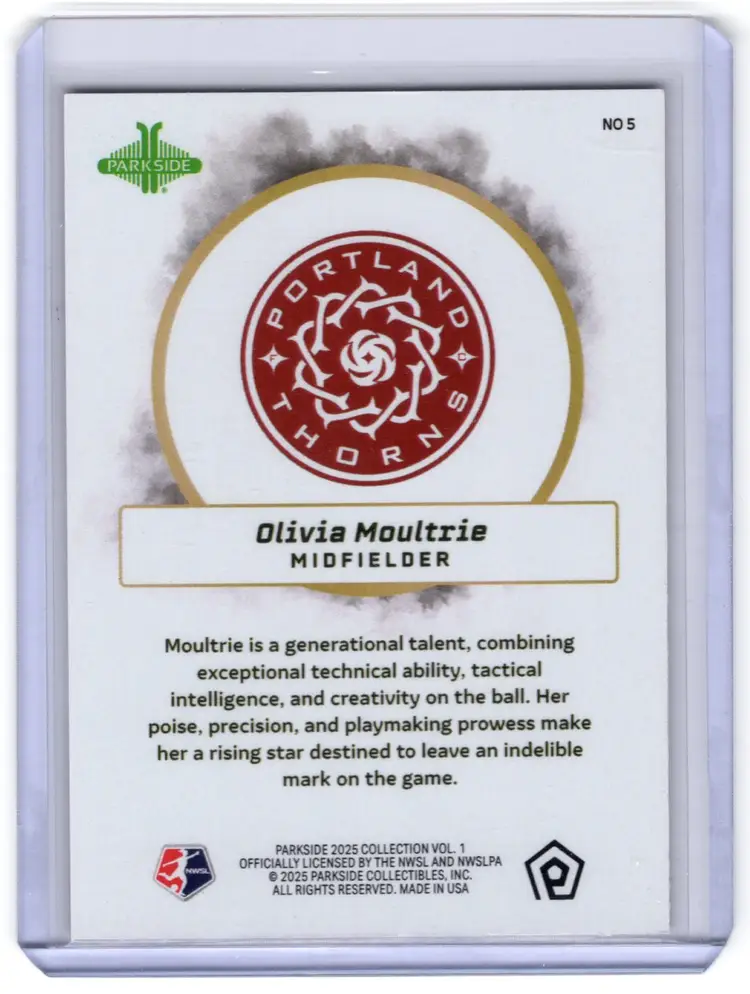 2025 Parkside NWSL Vol 1 Olivia Moultrie Indomitable