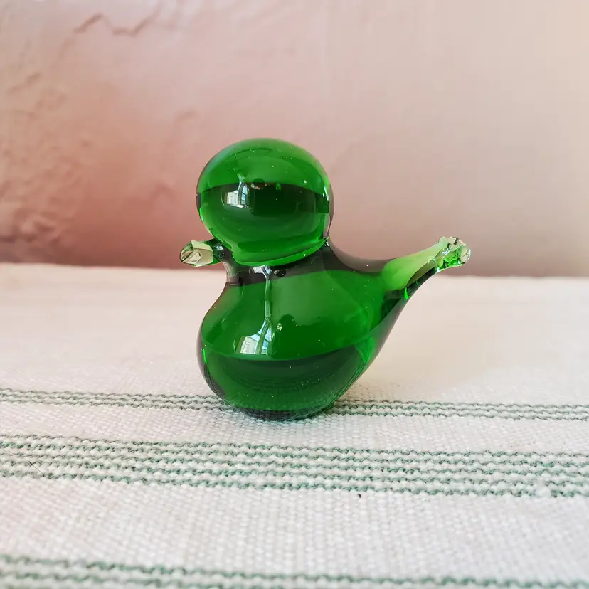 Eneryda Glasbruk Green Glass Bird Sweden