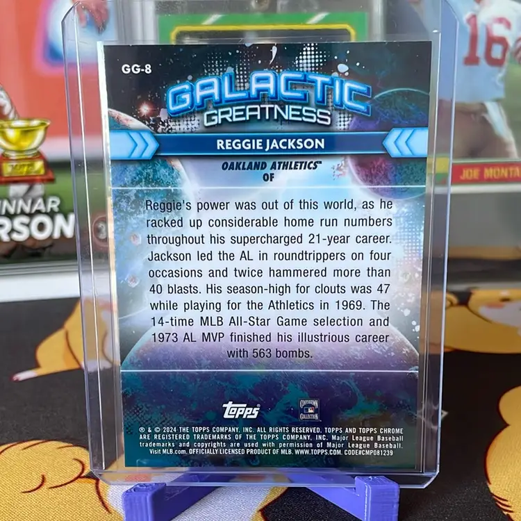 Reggie Jackson 2024 Topps Chrome Cosmic Galactic Greatness Gold Refractor 27/50 — Oakland Athletics