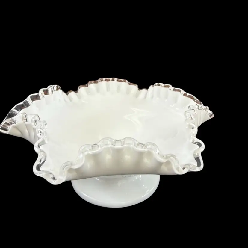 Fenton Silvercrest Milk Glass Compote