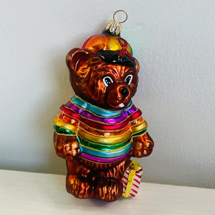 Vintage Christopher Radko 1999 Cubby's Rainbow Christmas Ornament AIDS Charity