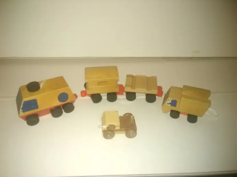 Vintage 1970's Mattel Wooden Vehicles Lot