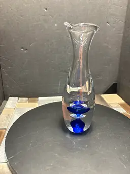 Vintage Vase Vitreum Swedish Hand Blown Glass Crystal Vase Sale Singed