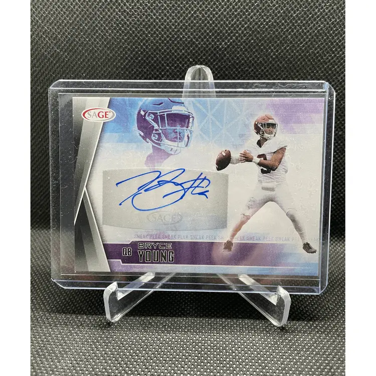 Bryce Young 2022 SAGE HIT Sneak Peek Autographs Black #SPA-BY Carolina Panthers