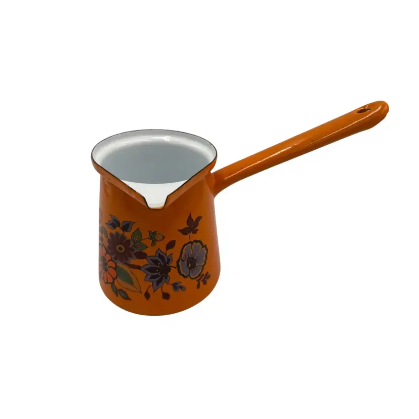 Vintage Enamelware Orange Coffee/Sauce Pourer