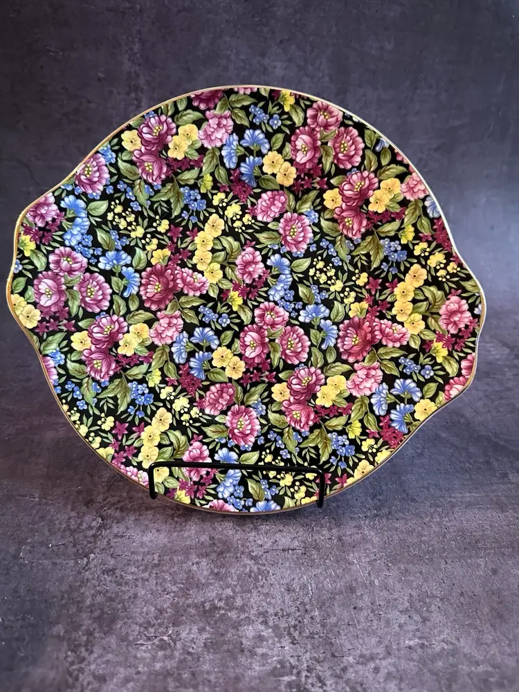 Marlborough Chintz Cake Plate 10 Inch Made In England