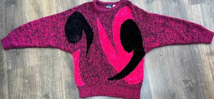 Vintage Women’s Sweater size 20W Large Vtg Hot Pink Soft 80s 90s Smith Junction