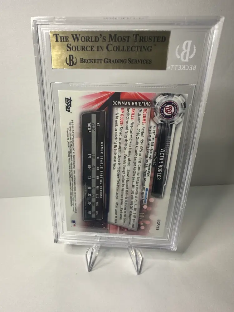 2017 Bowman Chrome Prospects VICTOR ROBLES Gold Refractor /50 BGS 9.5 Nationals.