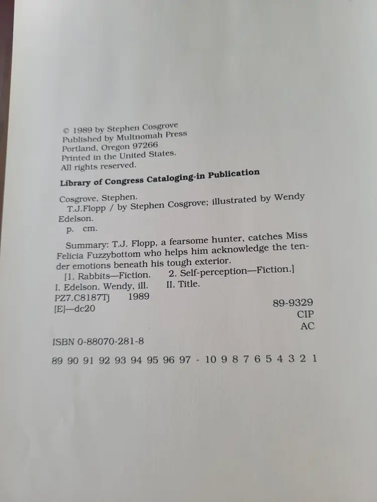 T.J. Flopp  From the Land of Barely There by Stephen Cosgrove and Wendy Edelson