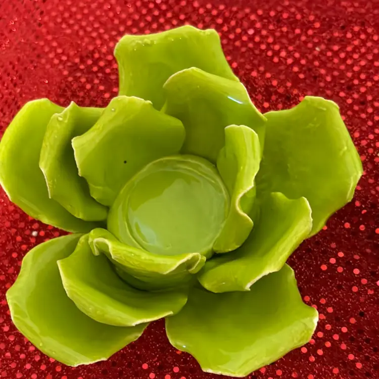 Vintage Lime Leaf Shape Candle Holder Set