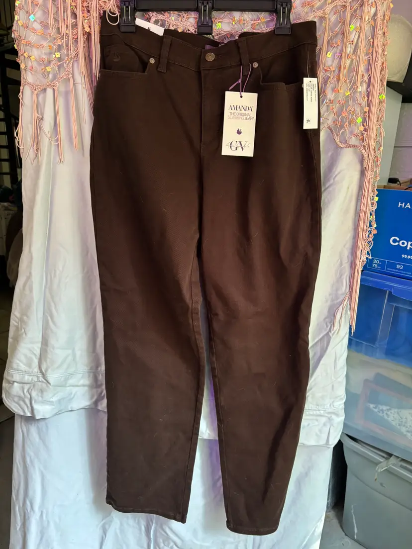NWT Gloria Vanderbilt Ladies Size 12 Brown Jeans