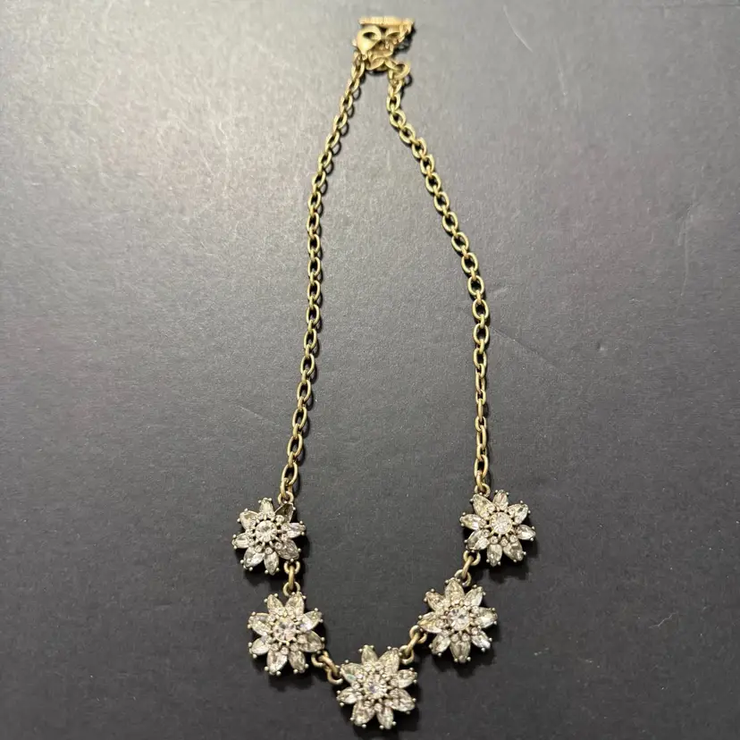 Faux Crystal Necklace With Chain