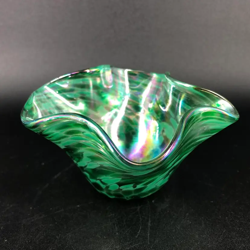 Glass Eye Studio Hand-Blown Handkerchief Trinket Dish