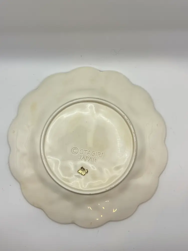 Beautiful Otagiri Hand Painted Plate - Fruit, Basket Weave Edge - Japan 7”D