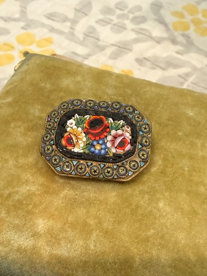 Micro Mosaic Brooch - Rectangle