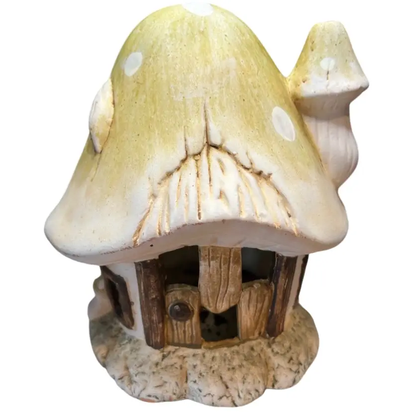 Unmarked Ceramic Mushroom Fairy House