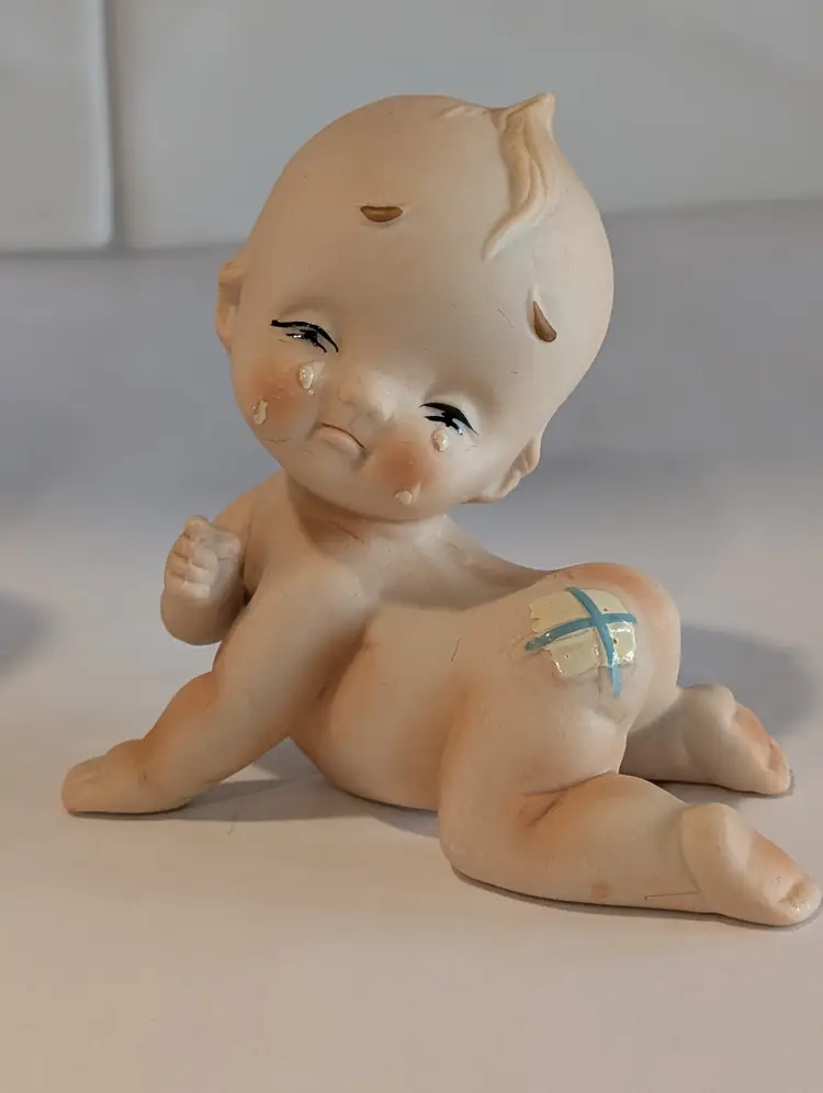 Set Of 3 Vintage Porcelain Bisque Kewpie Babies, Piano Babies