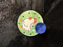 Vintage Barrarte Portugal Ceramic Egg Cup W/ Attached Plate