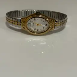 Timex Greenmount Terrace Watch Women Gold Silver Two Tone Stretch Band