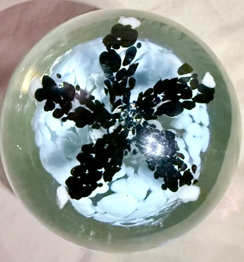 Art Glass Floral Paperweight