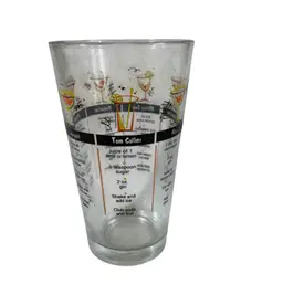 016. Vintage Atomic MCM Libbey Cocktail Recipe Glass 16oz 5.75”