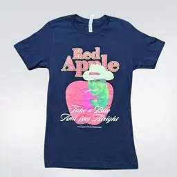 Small Navy - Red Apple T-shirt - Two Colors To Choose From