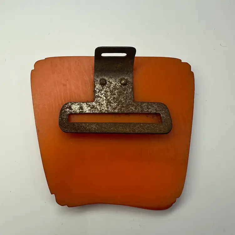 Carved Butterscotch Bakelite Clip-on Pin Brooch?