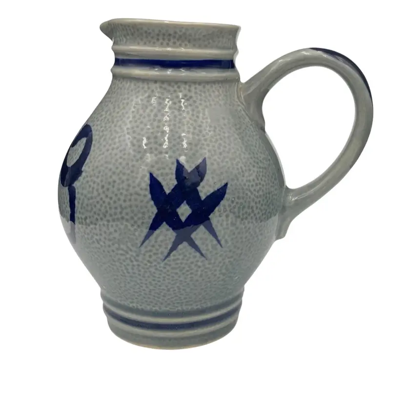Kössinger 8306 (Schierling, Germany) Salt Glaze Blue Gray Pitcher, 24 oz., 5.6"