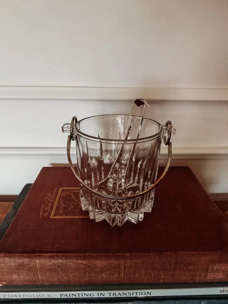 Crystal & Silver Plate Ice Bucket