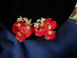 60s Robert Enamel Clip On Earrings