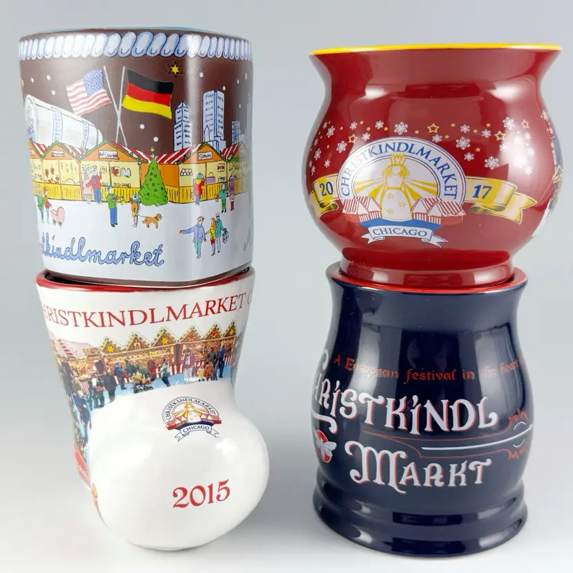 4 Christkindlmarket German Market Christmas Mug Cup Chicago Milwaukee Wauwatosa