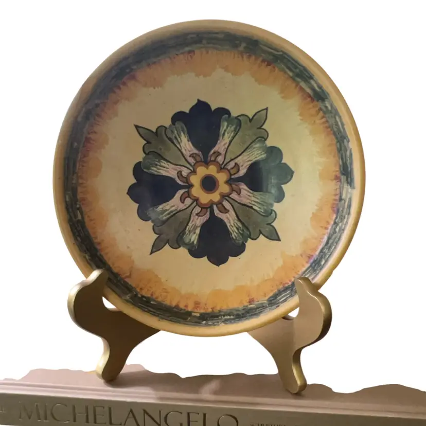 Antique Weller Barcelona Squat Vase Bowl 9” x 2.5”Callouts