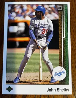 1989 Upper Deck Sports Baseball Collector Trading Card Dodgers John Shelby #75