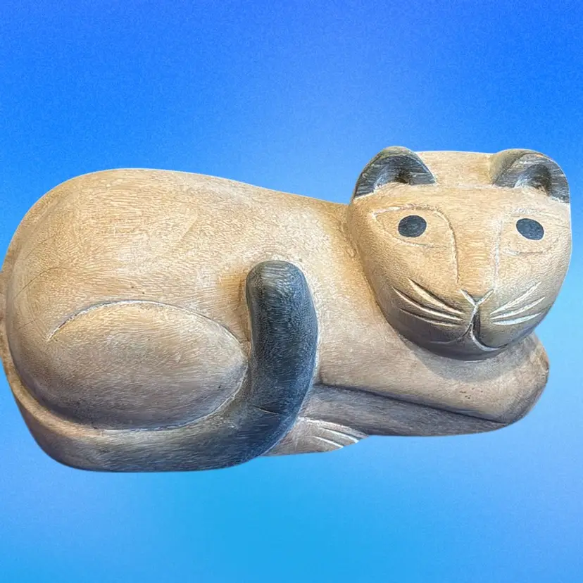 Wooden Folk Art Cat