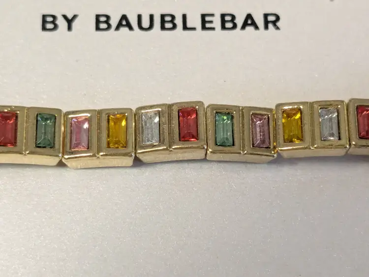 Sugarfix by Baublebar Multicolor Gem Gold Tone Stretch Bracelet NOS
