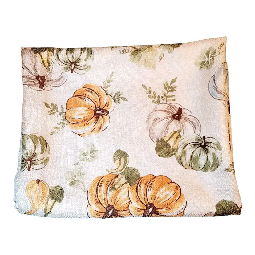 Thanksgiving Fall Pumpkin Autumn Harvest Tablecloth Beautiful Fabric 58" x 47"