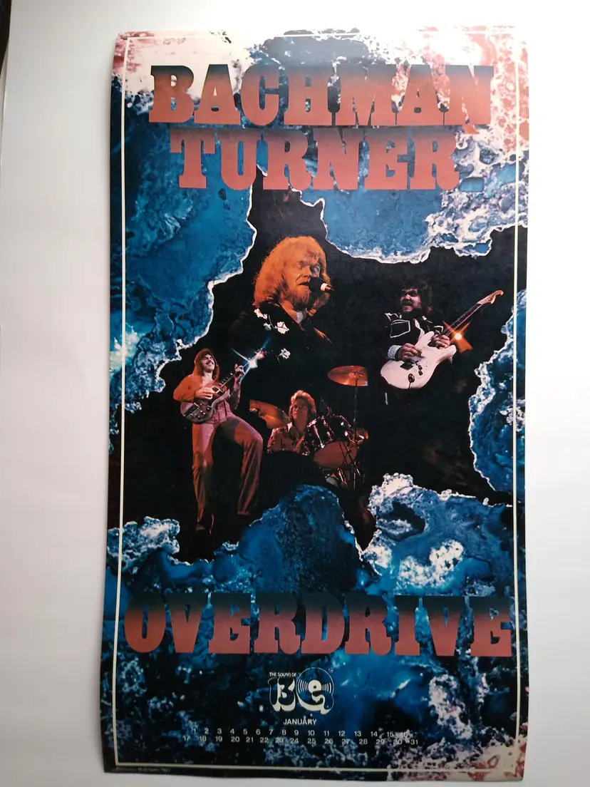Bachmen Turner Overdrive Wall Poster 1975 Classic Rock Music UNUSED 22" Orig BTO Taking Care Of Business