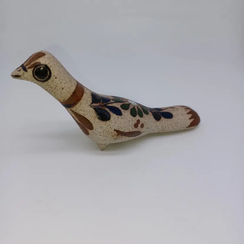 Vintage Tonala Mexico Pottery Bird Peace Dove Figurine, Southwestern Home