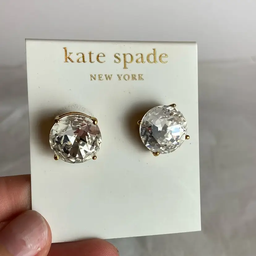 Kate Spade Rhinestone Gold tone Pierced Earring