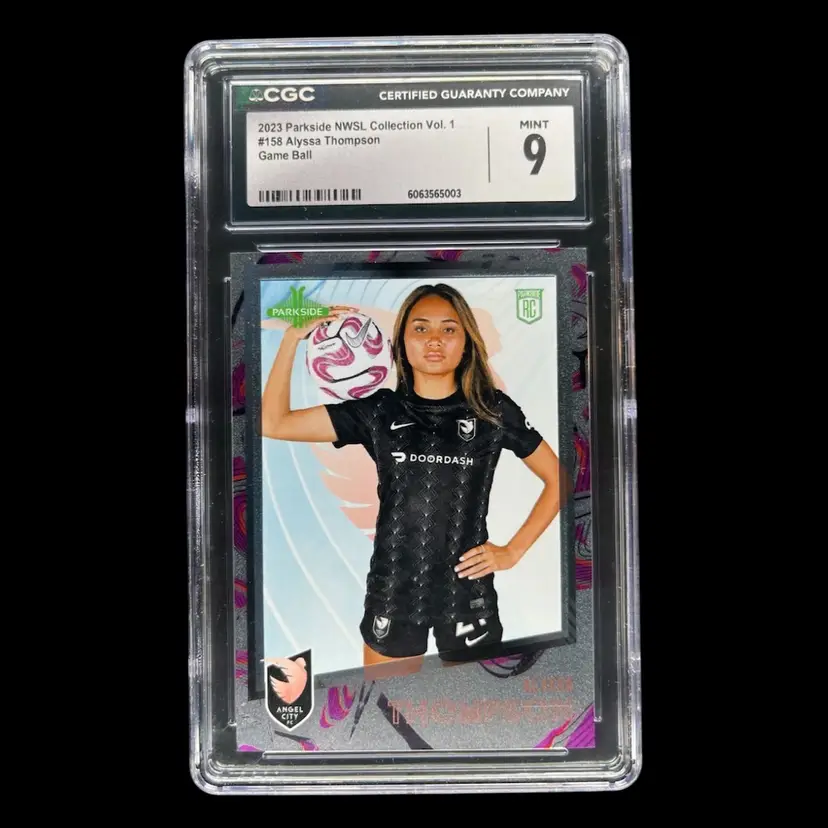 Alyssa Thompson 2023 Parkside NWSL Game Ball /16 Redemption CGC 9 Soccer Card