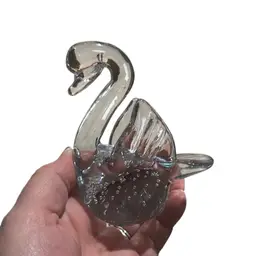 Glass Swan Paperweight
