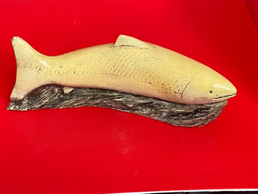 Fish Carving Mounted on Base, 8" Wide
