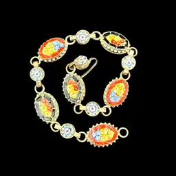 Made In Italy Micro Mosaic Bracelet 12 Panels 7 3/4"
