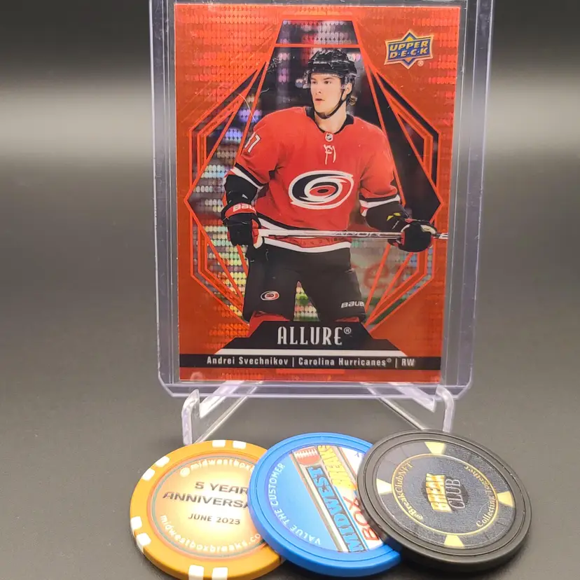 2022-23 Upper Deck Allure Red Rainbow Andrei Svechnikov - Card Number 99 - Carolina Hurricanes Hockey Card